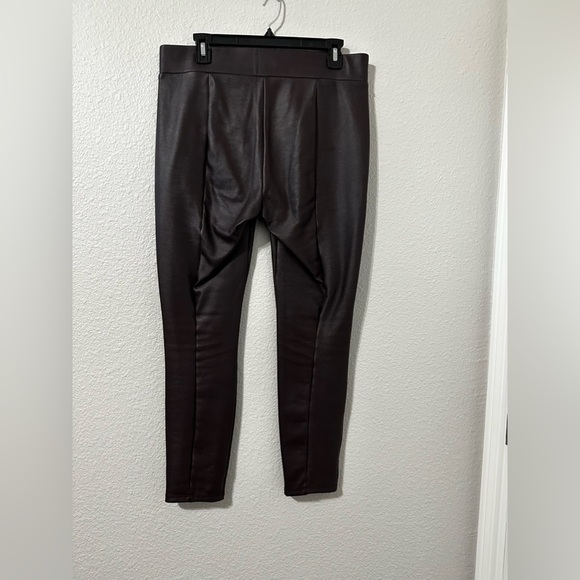 Loft Vegan Leather Leggings. Dark Chocolate Brown. Size M. - Picture 3 of 6